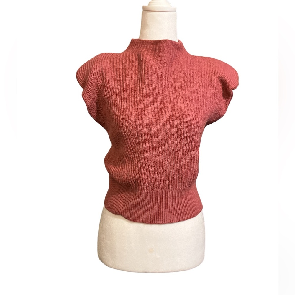 Aritzia Babaton Pink Ribbed Merino Wool Hazlitt Sweater